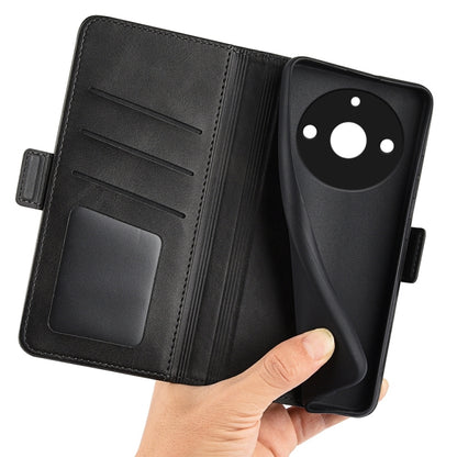 For Realme 11 Pro / 11 Pro+ Dual-side Magnetic Buckle Horizontal Flip Leather Phone Case(Black) - Realme Cases by buy2fix | Online Shopping UK | buy2fix