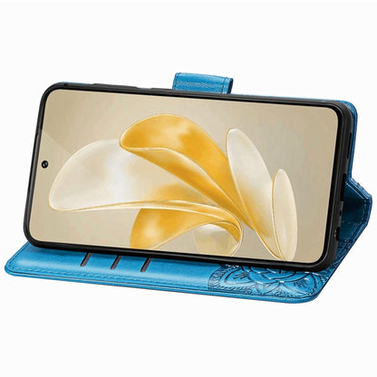 For vivo X100 Pro Butterfly Love Flower Embossed Leather Phone Case(Blue) - vivo Cases by imak | Online Shopping UK | buy2fix