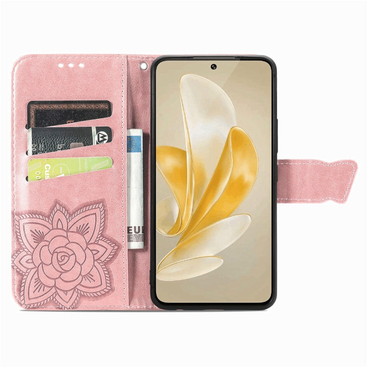 For vivo X100 Butterfly Love Flower Embossed Leather Phone Case(Rose Gold) - vivo Cases by imak | Online Shopping UK | buy2fix