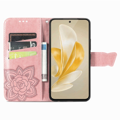 For vivo X100 Butterfly Love Flower Embossed Leather Phone Case(Rose Gold) - vivo Cases by imak | Online Shopping UK | buy2fix