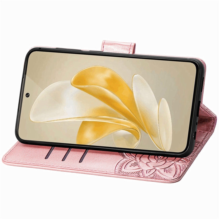 For vivo X100 Butterfly Love Flower Embossed Leather Phone Case(Rose Gold) - vivo Cases by imak | Online Shopping UK | buy2fix
