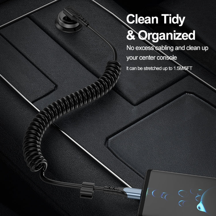 ENKAY PD 60W Type-C to Type-C 3A Elbow Expansion Spring Coiled Fast Chrging Data Cable, Length: 1.5m by ENKAY