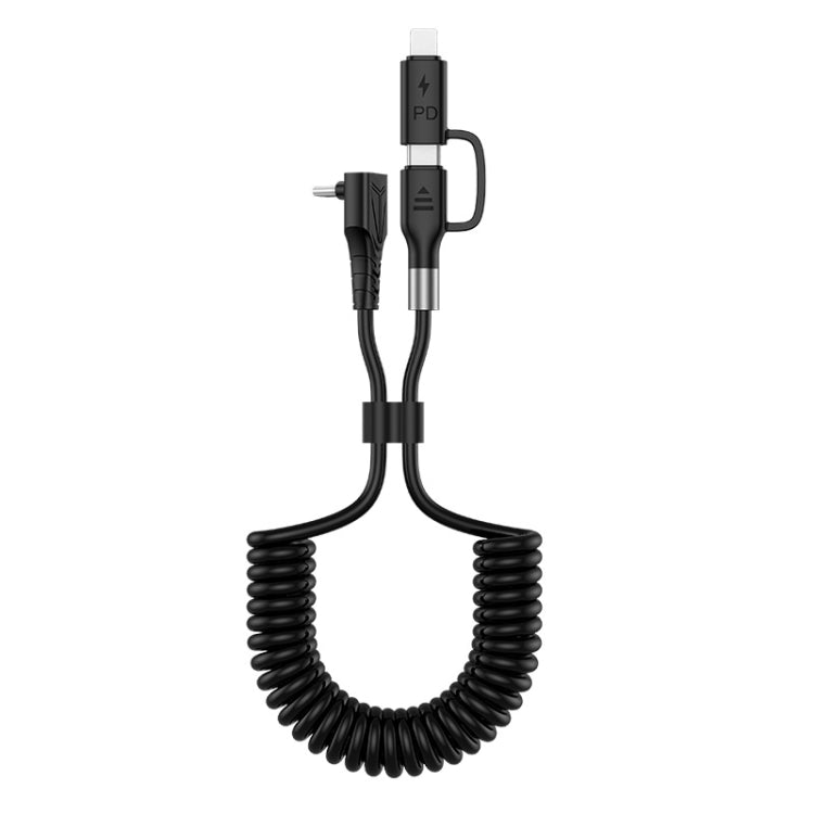 ENKAY Type-C to Type-C / 8 Pin 3A Elbow Expansion Spring Coiled Fast Chrging Data Cable, Length: 1.5m by ENKAY