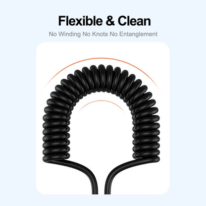 ENKAY Type-C to Type-C / 8 Pin 3A Elbow Expansion Spring Coiled Fast Chrging Data Cable, Length: 1.5m by ENKAY