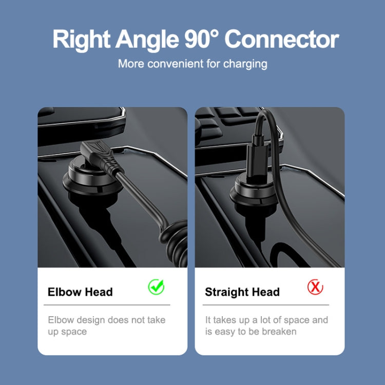 ENKAY Type-C to Type-C / 8 Pin 3A Elbow Expansion Spring Coiled Fast Chrging Data Cable, Length: 1.5m by ENKAY