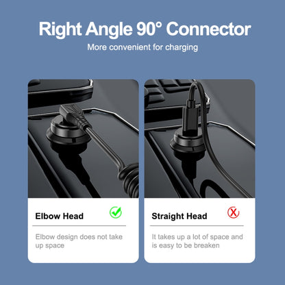 ENKAY Type-C to Type-C / 8 Pin 3A Elbow Expansion Spring Coiled Fast Chrging Data Cable, Length: 1.5m by ENKAY