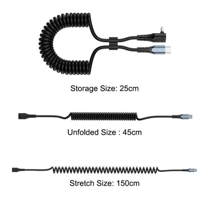 ENKAY Type-C to Type-C / 8 Pin 3A Elbow Expansion Spring Coiled Fast Chrging Data Cable, Length: 1.5m by ENKAY