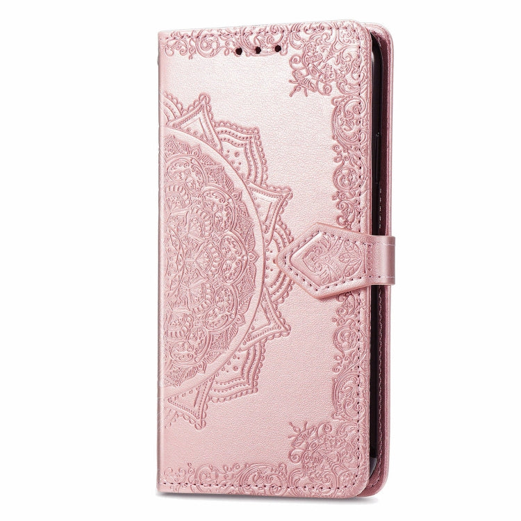 For Motorola Moto G Play 2024 Mandala Flower Embossed Leather Phone Case(Rose Gold) by buy2fix