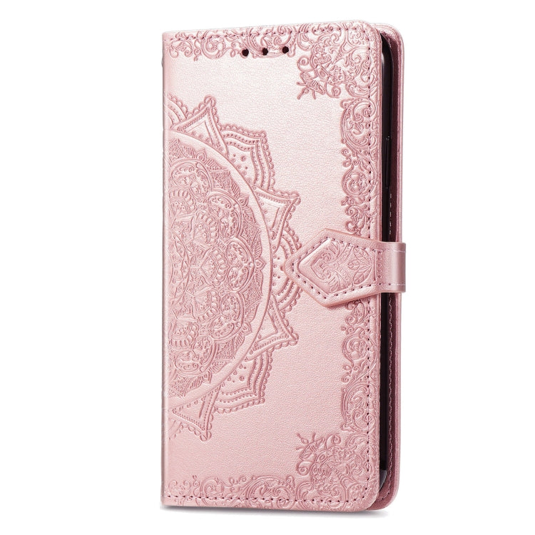 For Motorola Moto G Power 5G 2024 Mandala Flower Embossed Leather Phone Case(Rose Gold) by buy2fix