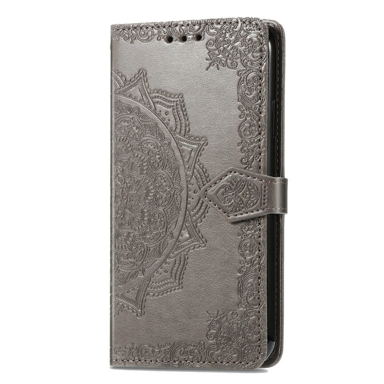 For Motorola Moto G Power 5G 2024 Mandala Flower Embossed Leather Phone Case(Gray) by buy2fix