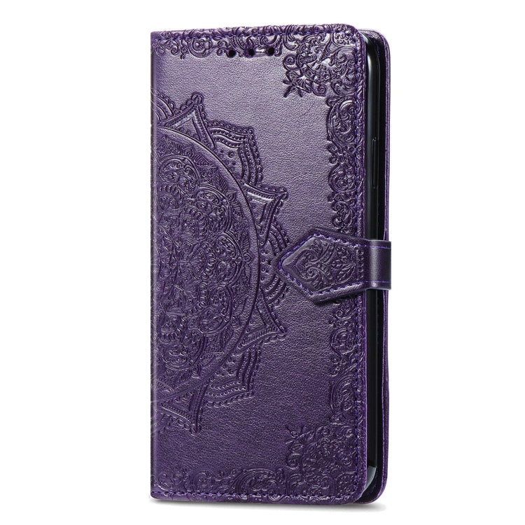 For Motorola Moto G Power 5G 2024 Mandala Flower Embossed Leather Phone Case(Purple) by buy2fix