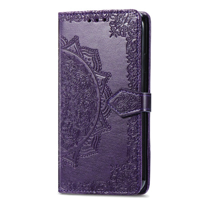 For Motorola Moto G Power 5G 2024 Mandala Flower Embossed Leather Phone Case(Purple) by buy2fix