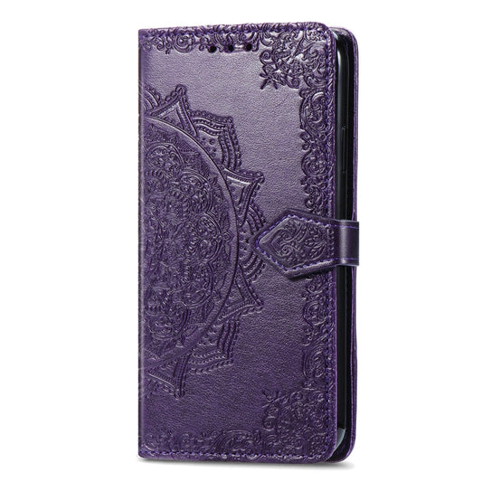 For Motorola Moto G Power 5G 2024 Mandala Flower Embossed Leather Phone Case(Purple) by buy2fix