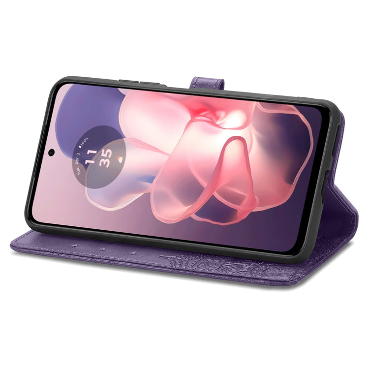 For Motorola Moto G Power 5G 2024 Mandala Flower Embossed Leather Phone Case(Purple) by buy2fix