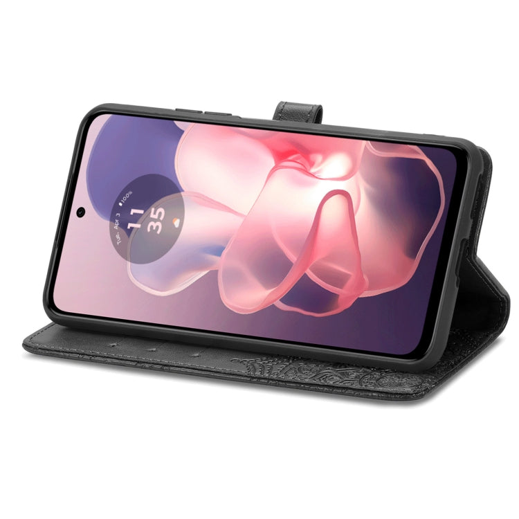 For Motorola Moto G Power 5G 2024 Mandala Flower Embossed Leather Phone Case(Black) by buy2fix