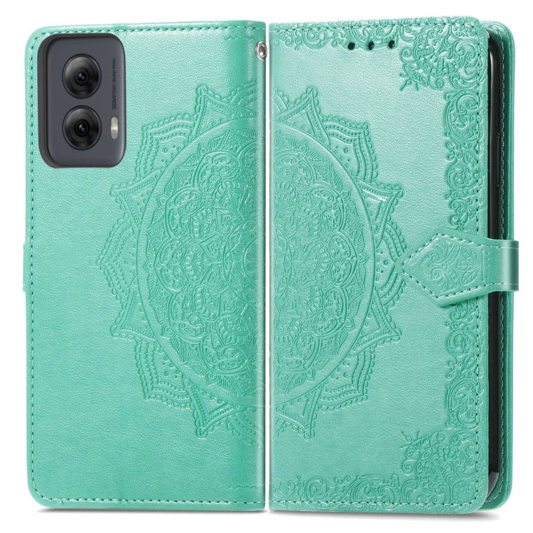 For Motorola Moto G Power 5G 2024 Mandala Flower Embossed Leather Phone Case(Green) by buy2fix