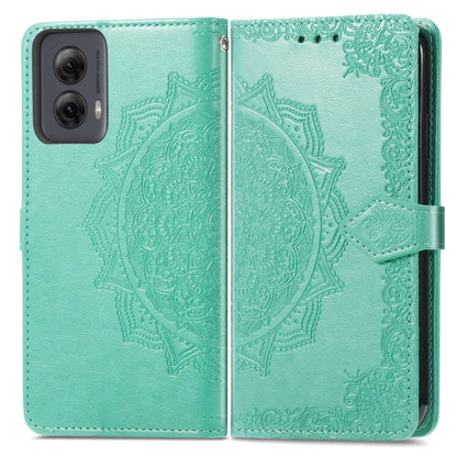 For Motorola Moto G Power 5G 2024 Mandala Flower Embossed Leather Phone Case(Green) by buy2fix