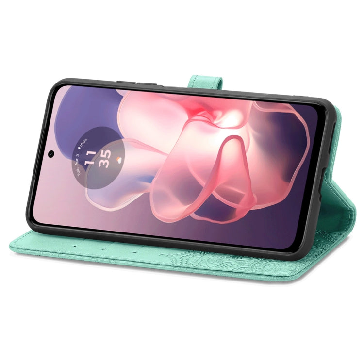 For Motorola Moto G Power 5G 2024 Mandala Flower Embossed Leather Phone Case(Green) by buy2fix