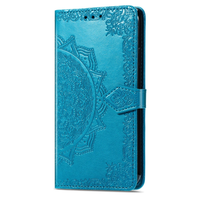 For Motorola Moto G Power 5G 2024 Mandala Flower Embossed Leather Phone Case(Blue) by buy2fix