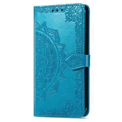 For Motorola Moto G Power 5G 2024 Mandala Flower Embossed Leather Phone Case(Blue) by buy2fix