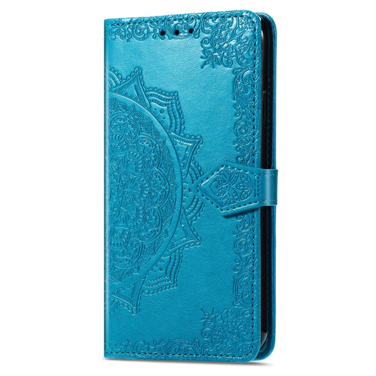 For Motorola Moto G Power 5G 2024 Mandala Flower Embossed Leather Phone Case(Blue) by buy2fix