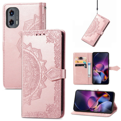 For Motorola Moto G Stylus 5G 2024 Mandala Flower Embossed Leather Phone Case(Rose Gold) by buy2fix