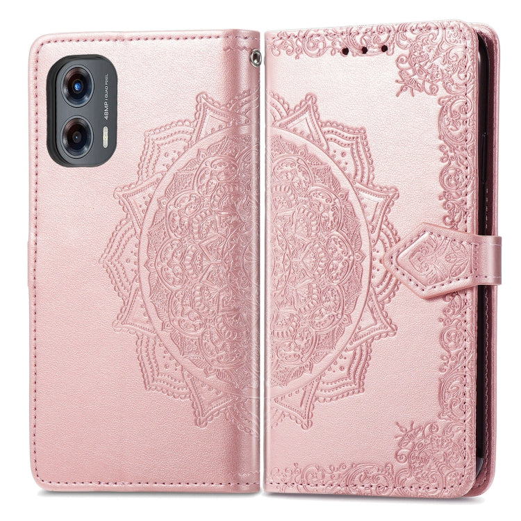 For Motorola Moto G Stylus 5G 2024 Mandala Flower Embossed Leather Phone Case(Rose Gold) by buy2fix