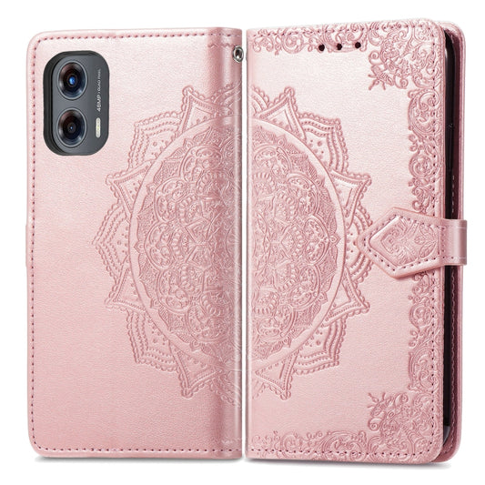 For Motorola Moto G Stylus 5G 2024 Mandala Flower Embossed Leather Phone Case(Rose Gold) by buy2fix