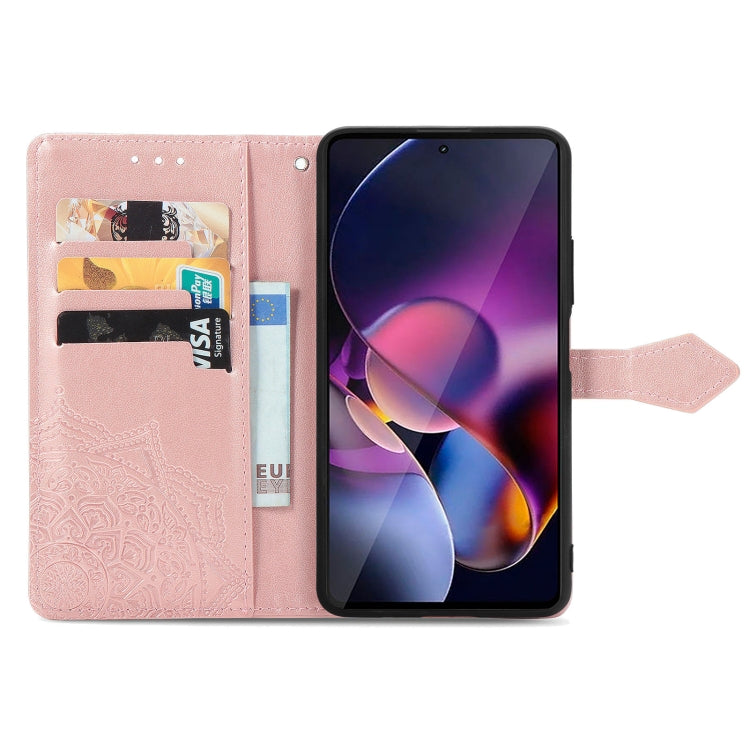 For Motorola Moto G Stylus 5G 2024 Mandala Flower Embossed Leather Phone Case(Rose Gold) by buy2fix