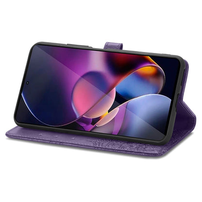 For Motorola Moto G Stylus 5G 2024 Mandala Flower Embossed Leather Phone Case(Purple) by buy2fix