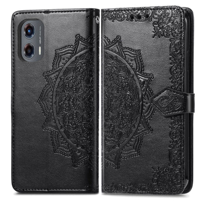 For Motorola Moto G Stylus 5G 2024 Mandala Flower Embossed Leather Phone Case(Black) by buy2fix