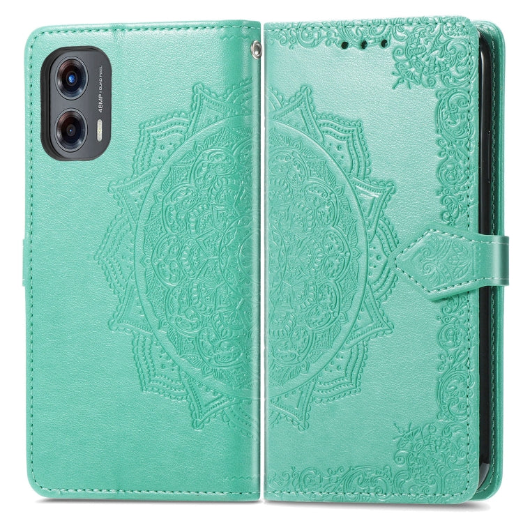 For Motorola Moto G Stylus 5G 2024 Mandala Flower Embossed Leather Phone Case(Green) by buy2fix