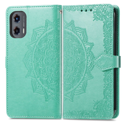 For Motorola Moto G Stylus 5G 2024 Mandala Flower Embossed Leather Phone Case(Green) by buy2fix