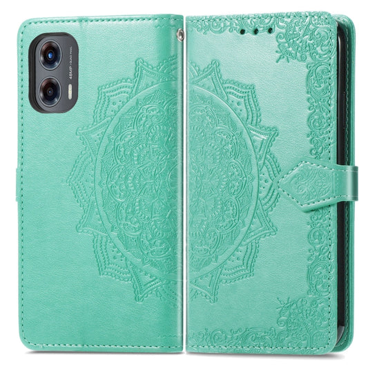 For Motorola Moto G Stylus 5G 2024 Mandala Flower Embossed Leather Phone Case(Green) by buy2fix
