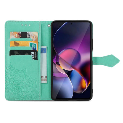 For Motorola Moto G Stylus 5G 2024 Mandala Flower Embossed Leather Phone Case(Green) by buy2fix
