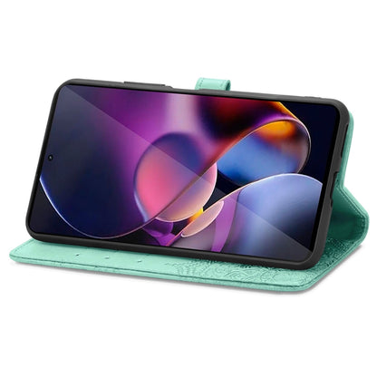 For Motorola Moto G Stylus 5G 2024 Mandala Flower Embossed Leather Phone Case(Green) by buy2fix