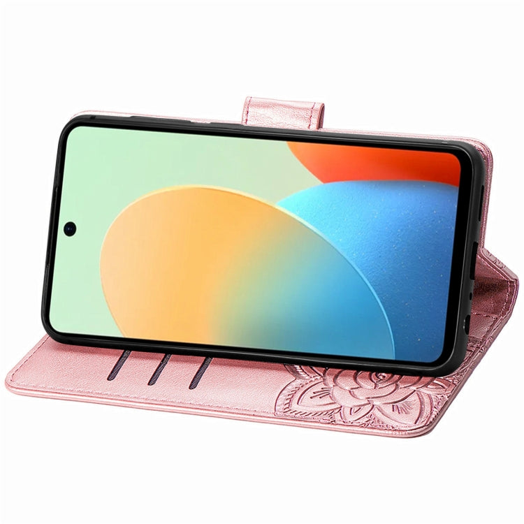 For Tecno Spark Go 2024 Butterfly Love Flower Embossed Leather Phone Case(Rose Gold) by buy2fix