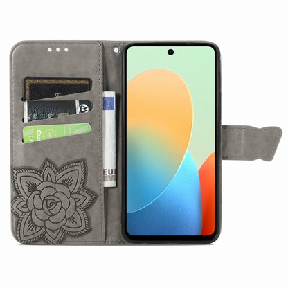 For Tecno Spark Go 2024 Butterfly Love Flower Embossed Leather Phone Case(Gray) by buy2fix