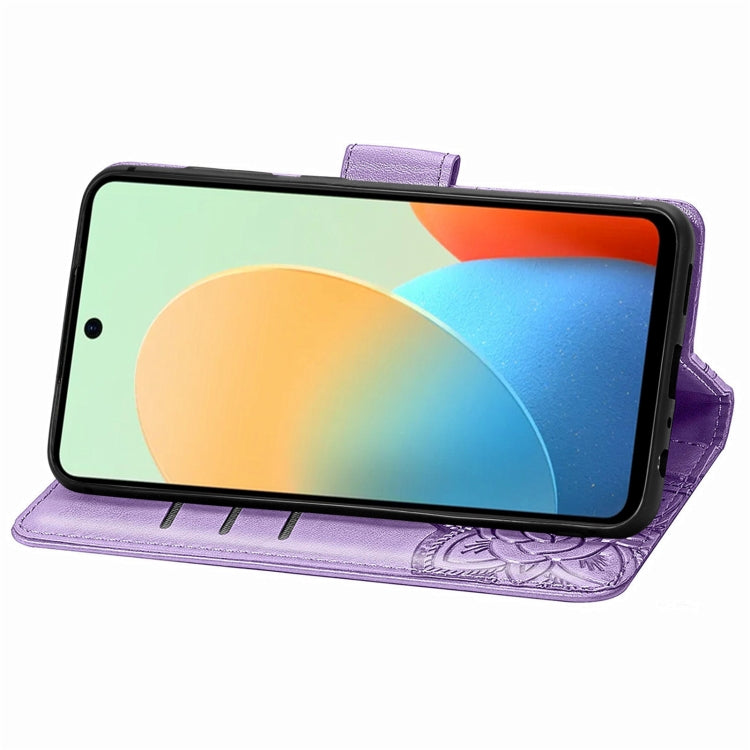For Tecno Spark Go 2024 Butterfly Love Flower Embossed Leather Phone Case(Light Purple) by buy2fix