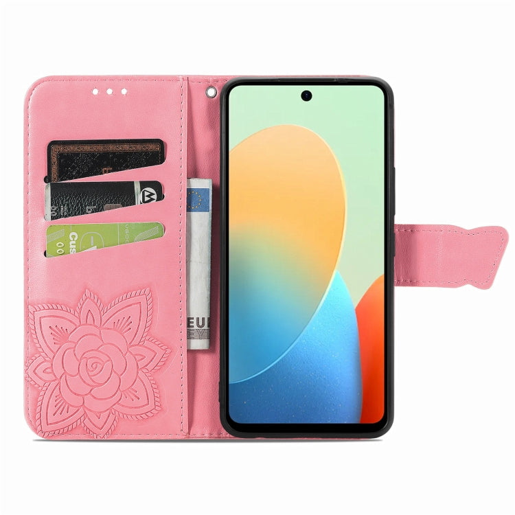 For Tecno Spark Go 2024 Butterfly Love Flower Embossed Leather Phone Case(Pink) by buy2fix