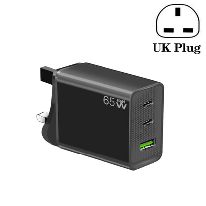 GaN PD65W Type-C x 2 + USB3.0 Laptop Adapter ,EU Plug(Black) by buy2fix