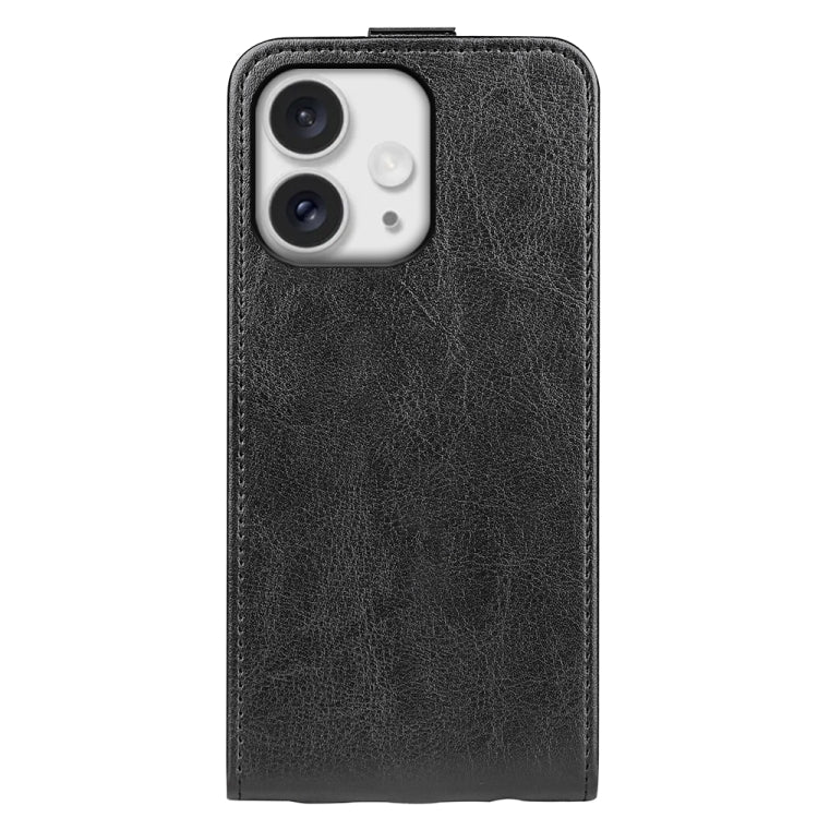 For iPhone 16 Pro Max R64 Texture Single Vertical Flip Leather Phone Case(Black) by buy2fix