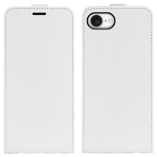 For iPhone 16e R64 Texture Single Vertical Flip Leather Phone Case(White) - iPhone 16e Cases by buy2fix | Online Shopping UK | buy2fix