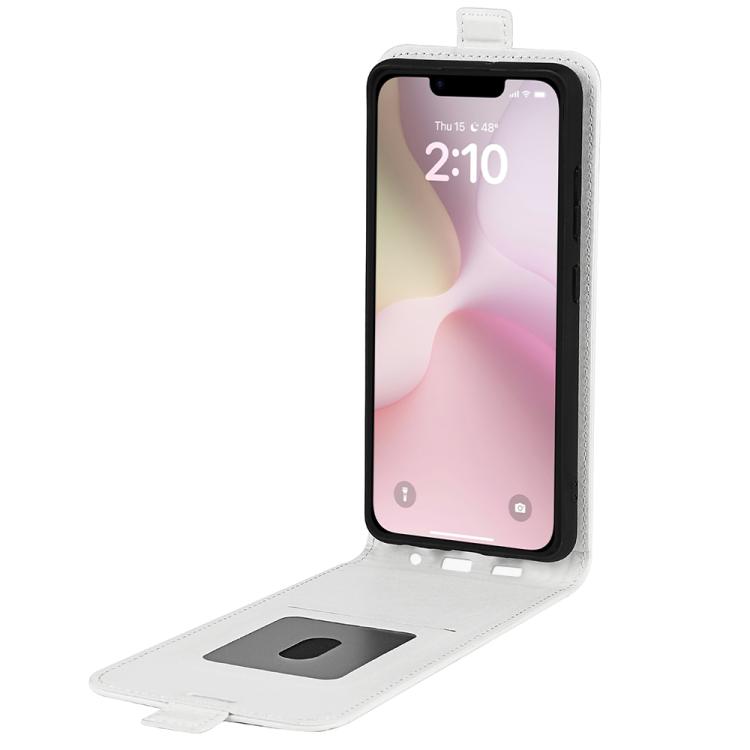 For iPhone 16e R64 Texture Single Vertical Flip Leather Phone Case(White) - iPhone 16e Cases by buy2fix | Online Shopping UK | buy2fix