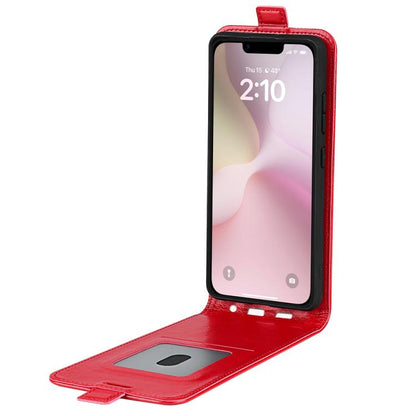 For iPhone 16e R64 Texture Single Vertical Flip Leather Phone Case(Red) - iPhone 16e Cases by buy2fix | Online Shopping UK | buy2fix