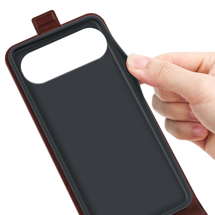 For iPhone Air R64 Texture Single Vertical Flip Leather Phone Case(Brown) - iPhone Air Cases by buy2fix | Online Shopping UK | buy2fix