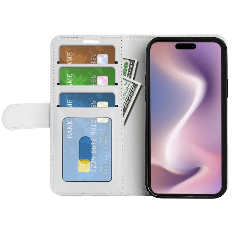 For iPhone 16 Pro R64 Texture Horizontal Flip Leather Phone Case(White) by buy2fix