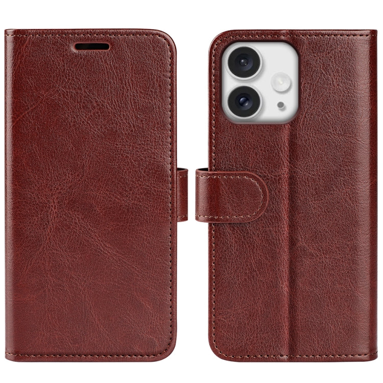For iPhone 16 Pro R64 Texture Horizontal Flip Leather Phone Case(Brown) by buy2fix
