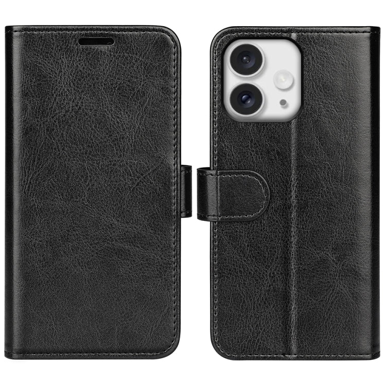 For iPhone 16 Pro Max R64 Texture Horizontal Flip Leather Phone Case(Black) by buy2fix