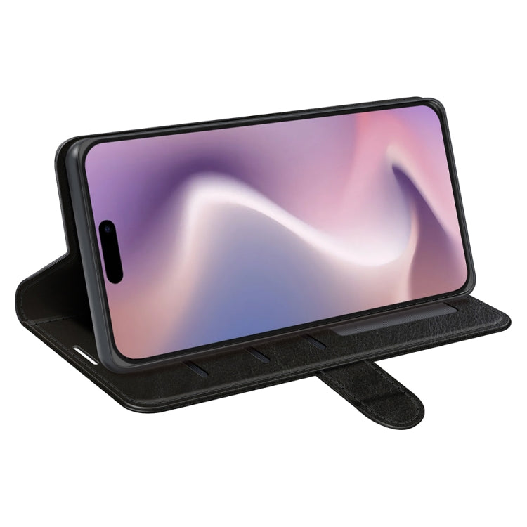 For iPhone 16 Pro Max R64 Texture Horizontal Flip Leather Phone Case(Black) by buy2fix